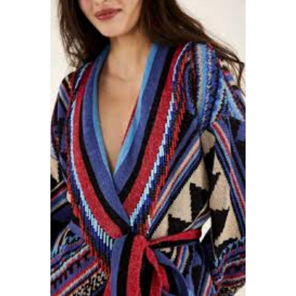 46. Farm Rio Julie Stripes Embroidered Cardigan - Picture 7 of 16